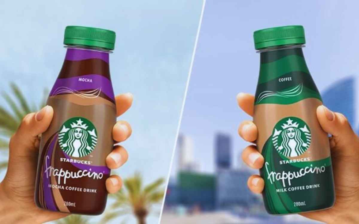 Vemos una imagen de la bebida frappuccino de Starbucks, en referencia a su asociación con Nestlé.